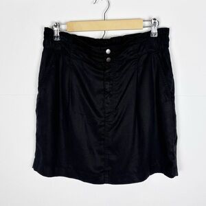 Loft Skirt Size 8 Petite Black Mini Skirt Elastic Waist Lyocell New